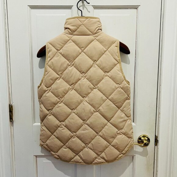 J.Crew Quilted Puffer Down Vest Beige size Small - Picture 12 of 16
